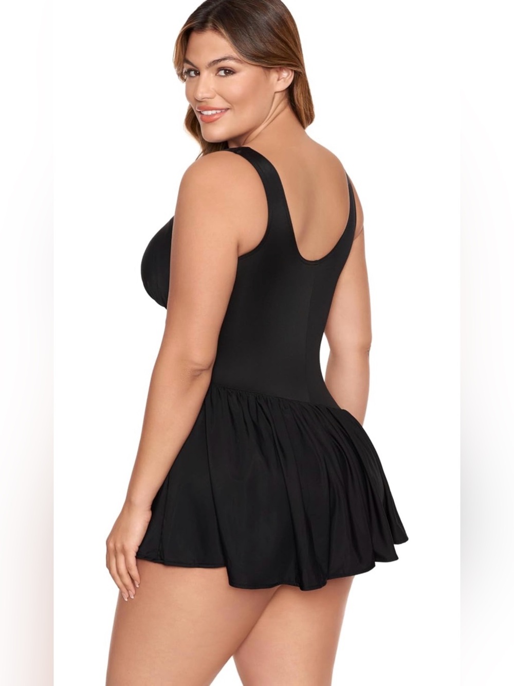 MiracleSuit Aurora Classic Black V-Neck Swimdress size 16 - Picture 2 of 15
